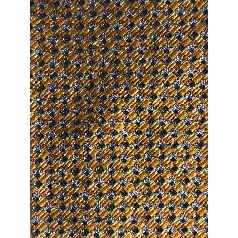 Zanzara luxury Necktie Silk Woven Geometric Pattern Business Career Preowned EUC